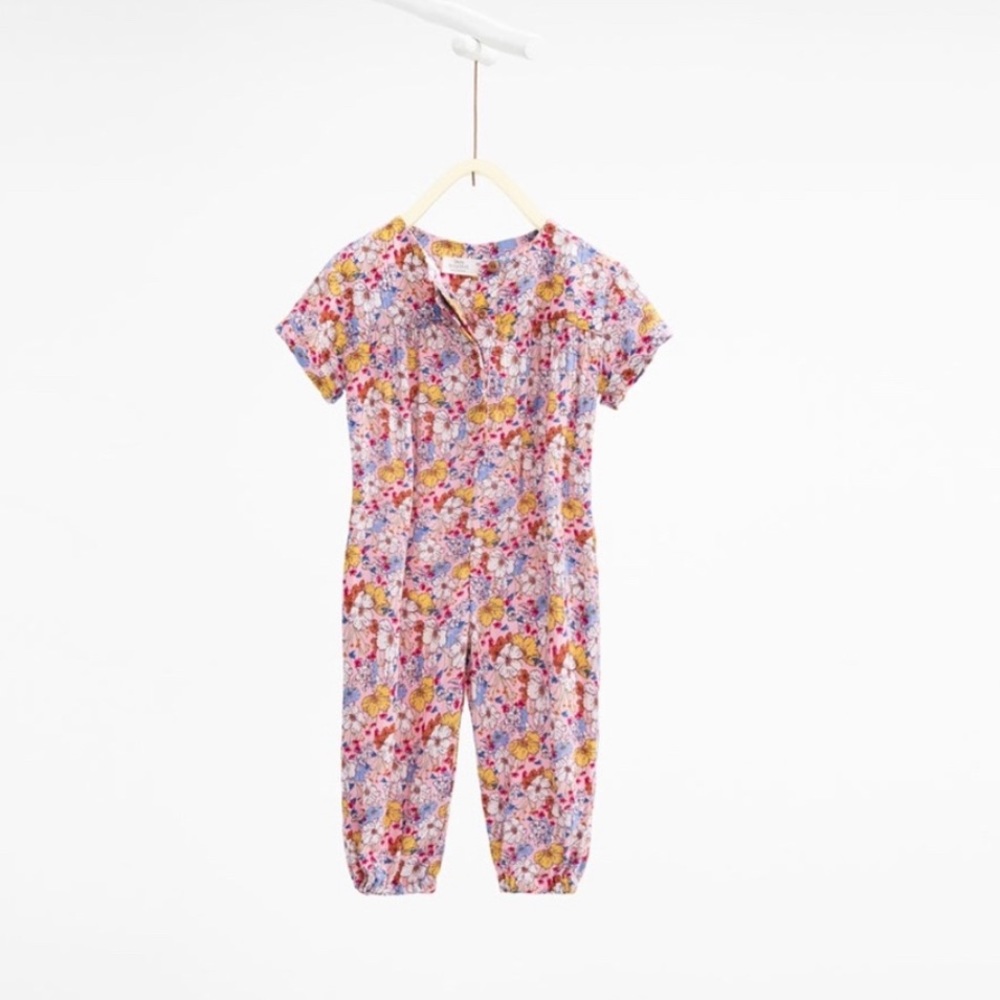 Zara Romper 2/3 T Floral Jumpsuit